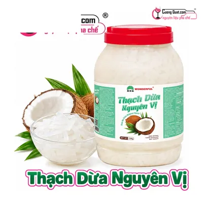 Wonderful Thạch Dừa Nguyên Vị 3.8kg, Hủ 3.8kg, thùng 4